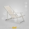Sea beach deck chair with aluminum folding armrests Riccione Gold Lux On Sale