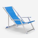2 Deck chairs beach beach armrests aluminium folding Riccione Gold Lux Discounts
