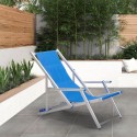 2 Deck chairs beach beach armrests aluminium folding Riccione Gold Lux Offers