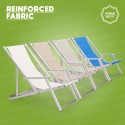 2 Deck chairs beach beach armrests aluminium folding Riccione Gold Lux 