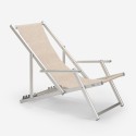 4 Deck chairs beach beach armrests aluminium folding Riccione Gold Lux Discounts