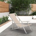 4 Deck chairs beach beach armrests aluminium folding Riccione Gold Lux Offers