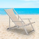 4 Deck chairs beach beach armrests aluminium folding Riccione Gold Lux Sale