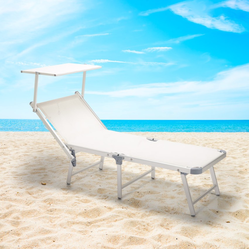 Aluminium folding beach sun lounger Gabicce Gold