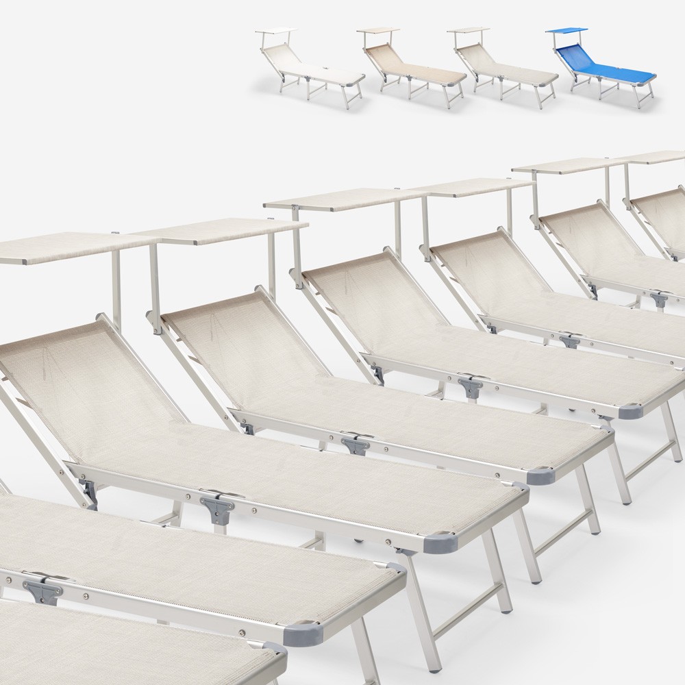 20 Gabicce Gold Foldable Aluminum Beach Lounge Chairs