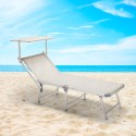 4 Aluminium folding beach sun loungers Gabicce Gold 