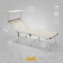 20 Gabicce Gold aluminium folding beach sun loungers Offers