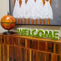 Plant lettering lichen moss stabilized decoration Welcome