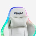 White gaming chair LED massage recliner ergonomic chair Pixy Plus Characteristics