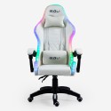 White Gaming Chair with LED, Reclining Ergonomic Design, Pixy Cushion Sale