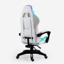 White Gaming Chair with LED, Reclining Ergonomic Design, Pixy Cushion Discounts