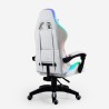 White Gaming Chair with LED, Reclining Ergonomic Design, Pixy Cushion Discounts