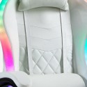 White Gaming Chair with LED, Reclining Ergonomic Design, Pixy Cushion Cost