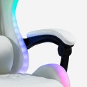 White gaming chair LED ergonomic recliner cushion Pixy Buy
