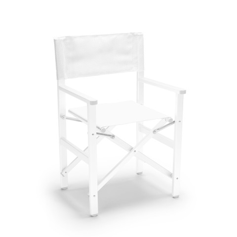 Sea beach chair with folding aluminum textilene white Regista Gold White