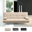2 seater faux leather sofa bed with armrests Olivina for home and public places ready to sleep Characteristics