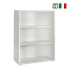 Low white wooden bookcase 3 height-adjustable shelves Easyread On Sale