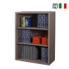 Low Wooden Bookshelf Unit with 3 Adjustable Shelves Durmast On Sale