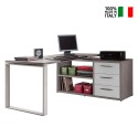 Corner desk 160x140cm with peninsula 3 drawers for office and study Raffaello On Sale