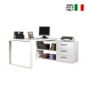Desk with corner peninsula 170x140cm drawers glossy white Glassy On Sale