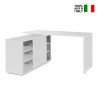 Writing desk with side extension 150x120cm drawers and sliding door design Pegaso On Sale