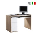 Modern design office desk 110x60cm oak with 3 drawers Canberra On Sale
