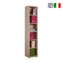 Vertical wooden bookcase 6 rooms modern design Ely On Sale