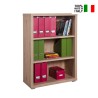 Low vertical wooden bookcase 3 rooms modern design Betty On Sale