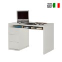 White office desk with modern design and 3 drawers 110x60cm Franklyn On Sale