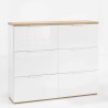 Shoe Cabinet 6 Flap Drawers Glossy White 24 Pairs of Shoes Offers