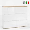 Shoe Cabinet 6 Flap Drawers Glossy White 24 Pairs of Shoes On Sale