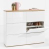 Shoe Cabinet 6 Flap Drawers Glossy White 24 Pairs of Shoes Sale