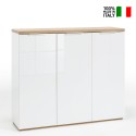 Multipurpose Shoe Cabinet 3 Doors Glossy White 30 Shoes On Sale