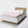 Designer White and oak Queen-size Bed 120x200cm Ludo On Sale