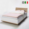 Designer White and oak Queen-size Bed 120x200cm Ludo Offers