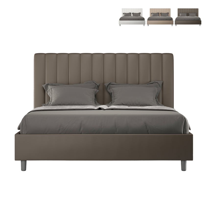 Agueda M modern leatherette double container bed 160x190 Catalog