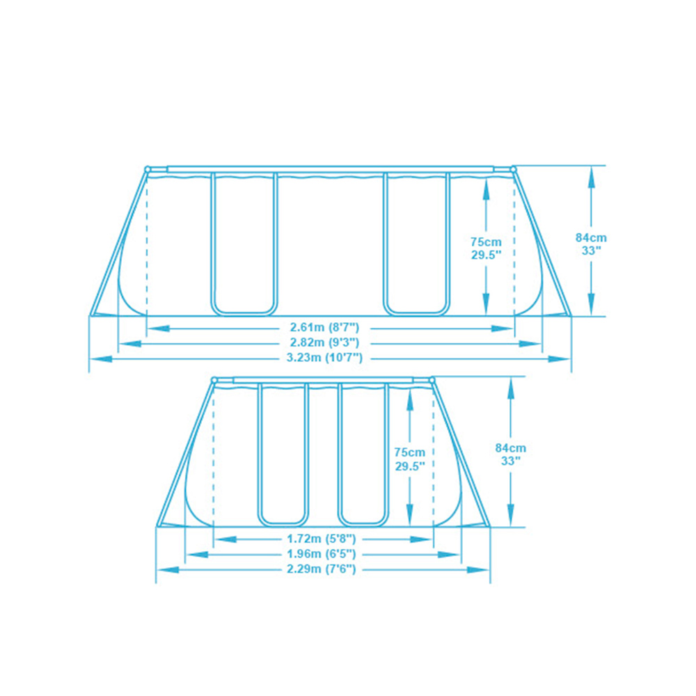 Bestway 56629: Power Steel Above Ground Rectangular Pool 282x196x84cm